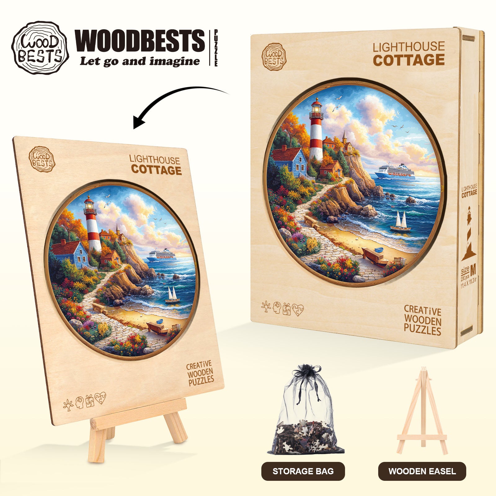 Lighthouse Cottage Wooden Jigsaw Puzzle
