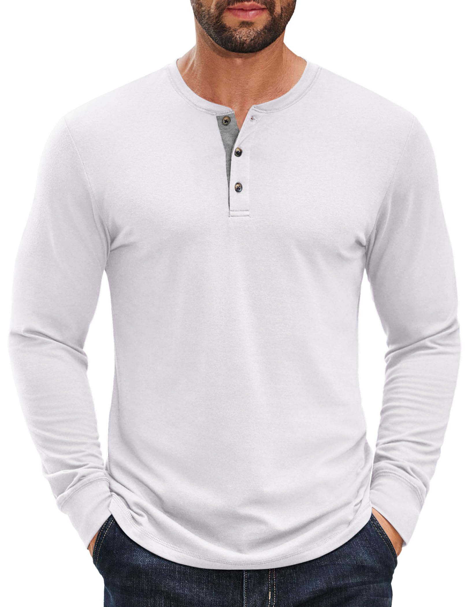 Men’s Classic Cotton Henley Long Sleeve