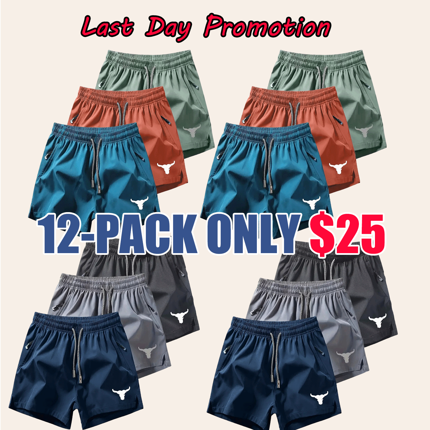 Unisex Lightweight Gym Shorts – Bull Head Graphic Training Shorts