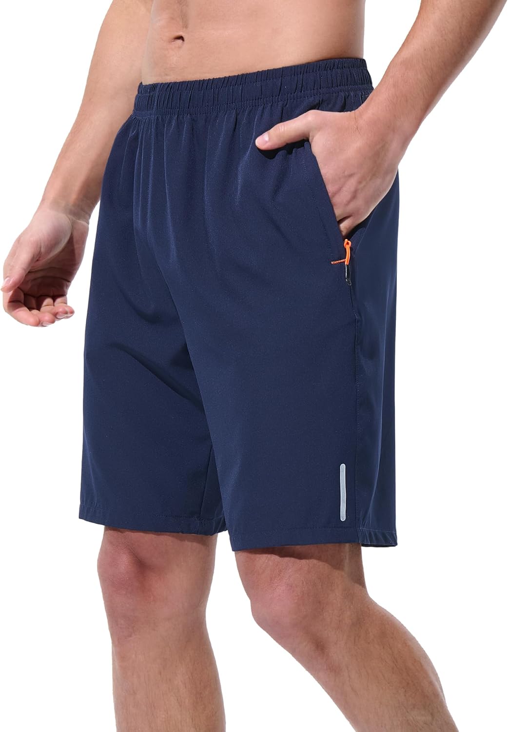 Mens Athletic Shorts Running Shorts Quick Dry Workout Shorts Lightweight Gym Basketball Shorts Zipper Pockets