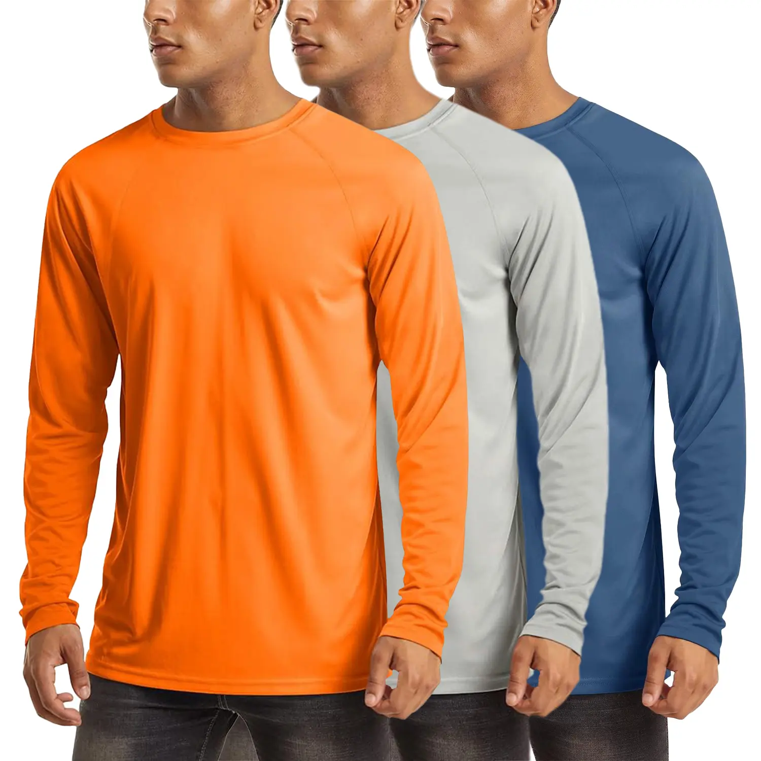 Men's UPF 50+ Long Sleeves Shirts Quick Dry Lightweight Summer Sportswear Tops
