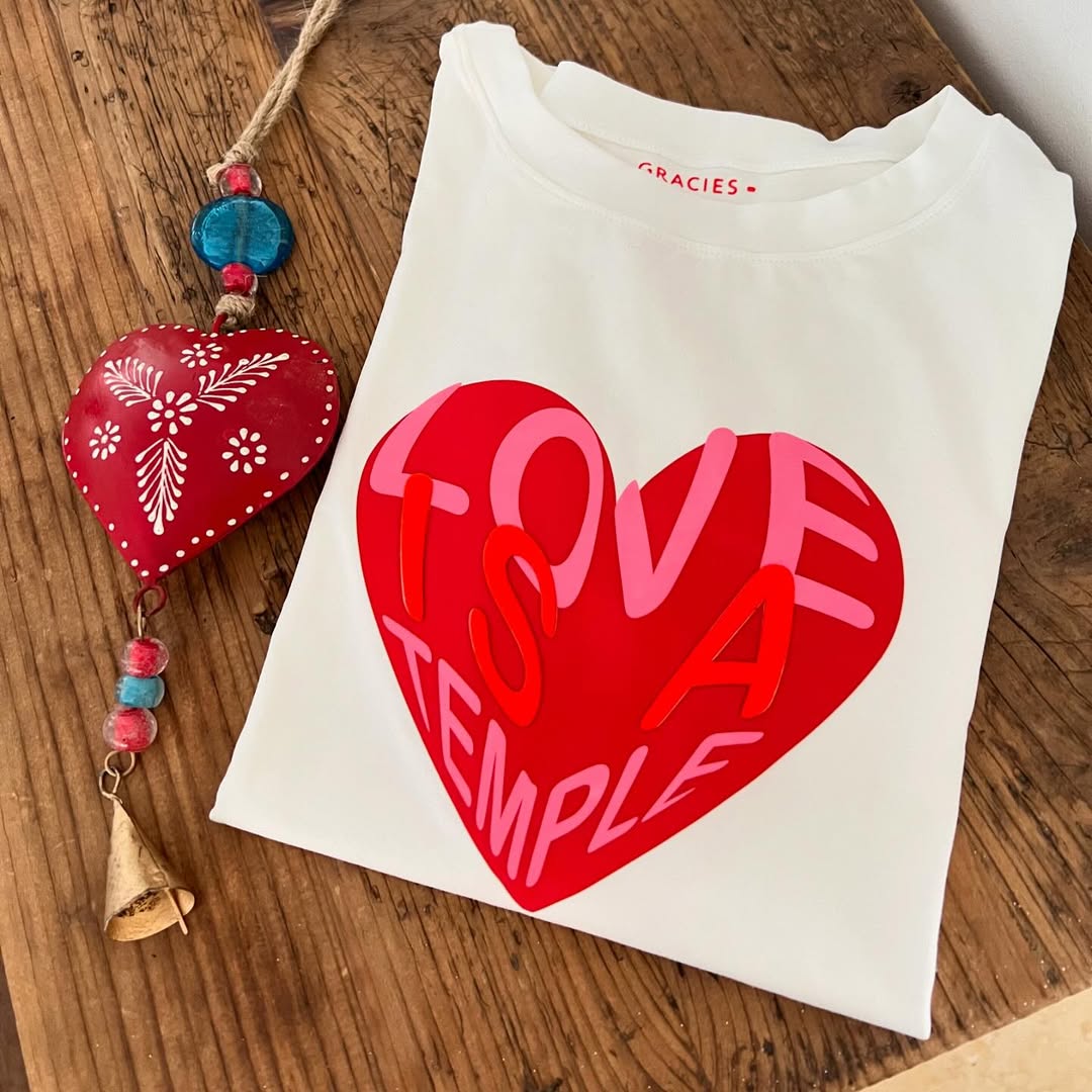 Heart Pattern Short-Sleeved T-Shirt