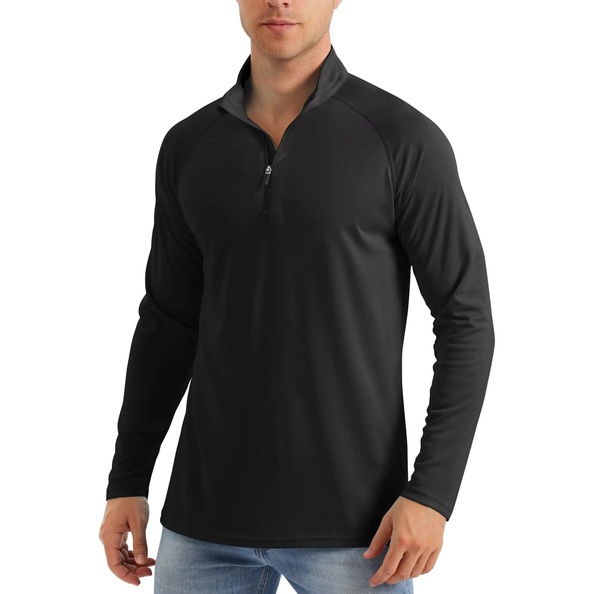 Men's 1/4 Zip Shirt UPF 50+ Quick Dry Lightweight Long Sleeve