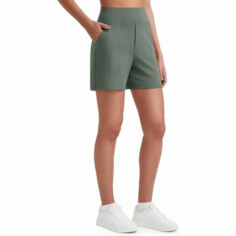 Women's Athletic Shorts High Waisted Running Yoga Shorts Summer Casual Burmuda Shorts with Pockets Activewear