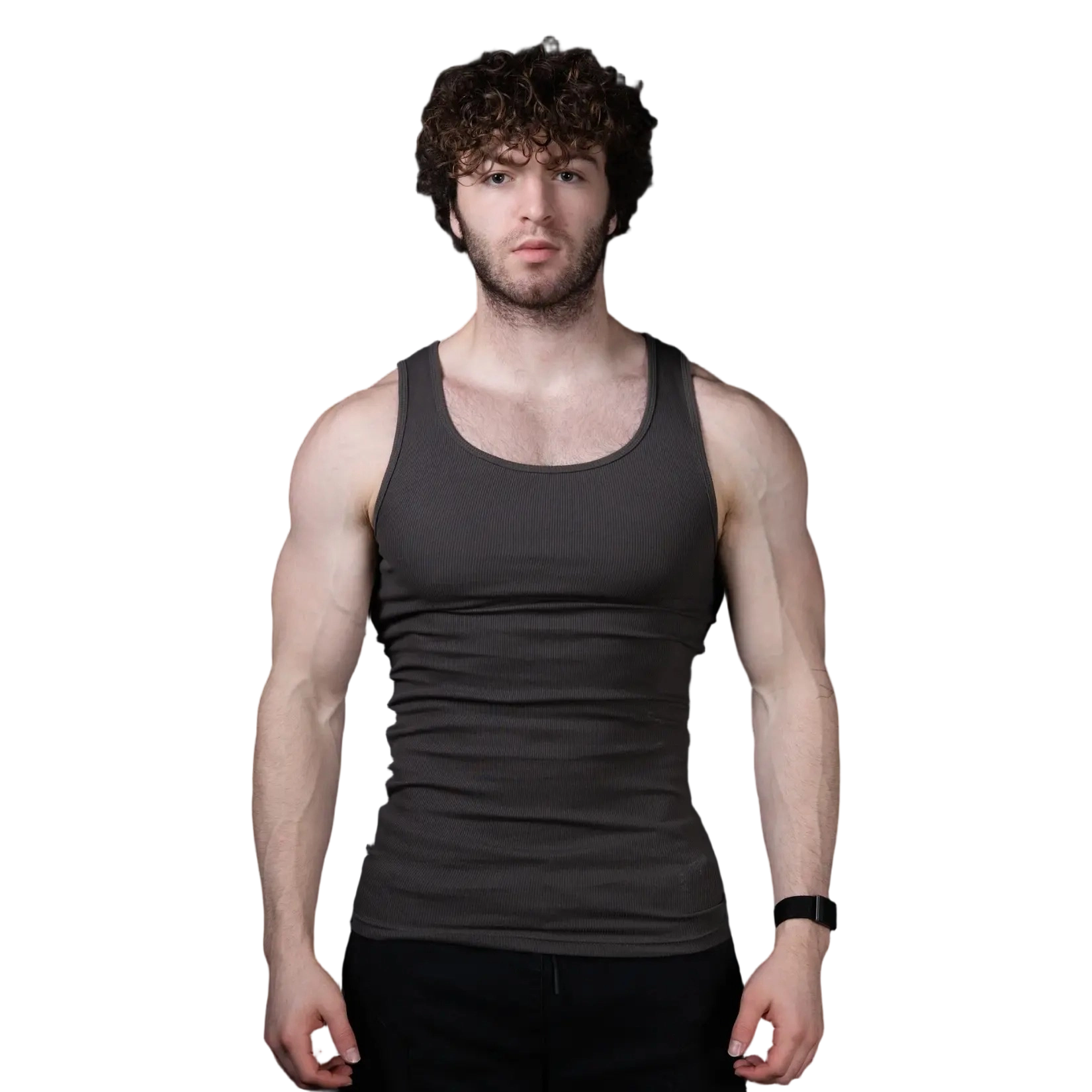 Men’s Slim-Fit Stretchy Ribbed Tank Top