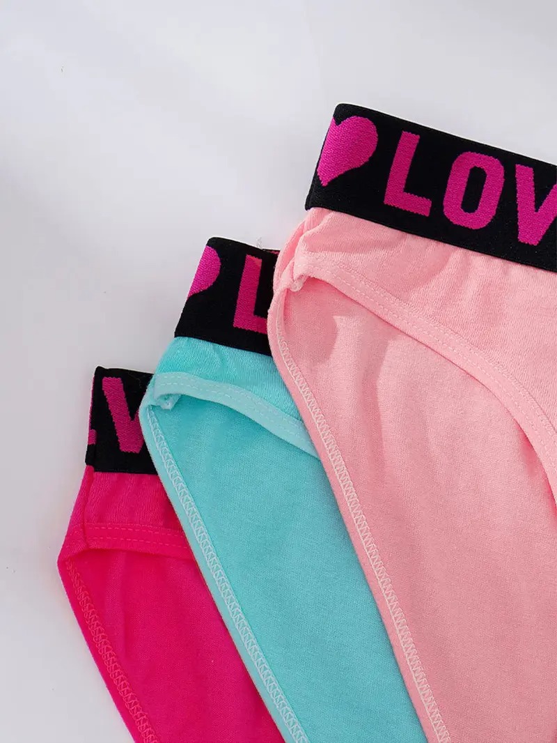 24 Pack High Rise Comfortable Casual Panties Set - Women's Plain Letter Tape Panties for Everyday Wear