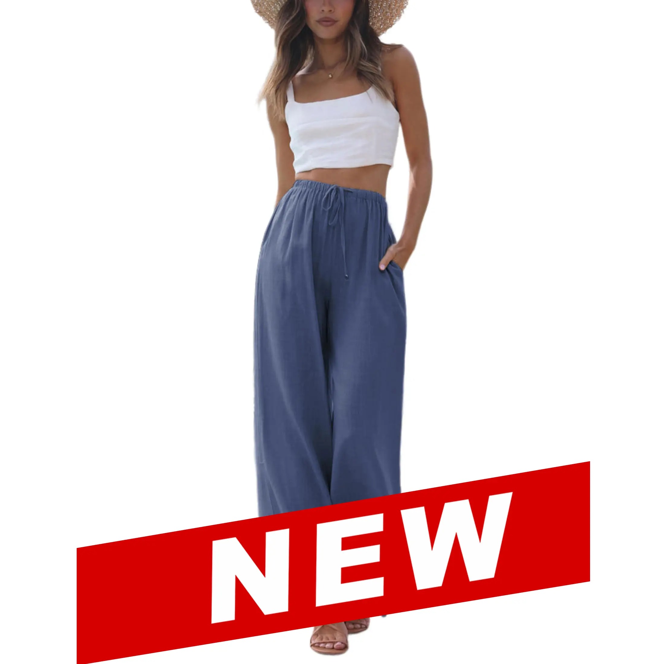 Women's 2026 Viral Palazzo Pants - Lightweight Wide Leg Trousers with Pockets