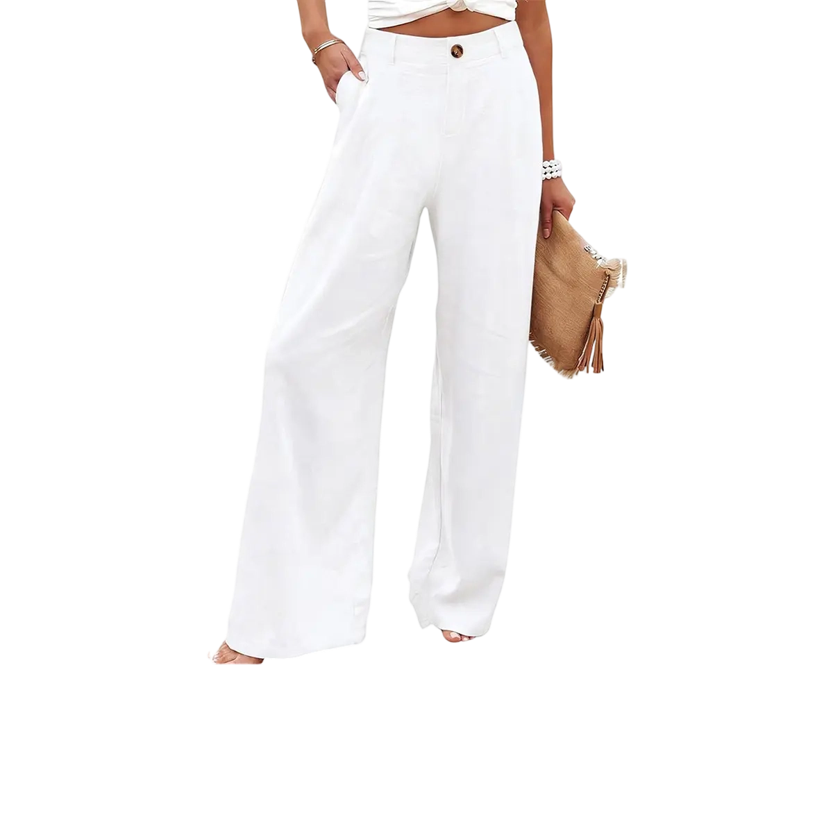 🌿 Women's High-Waisted Wide-Leg Linen Pants - Summer Casual Comfort