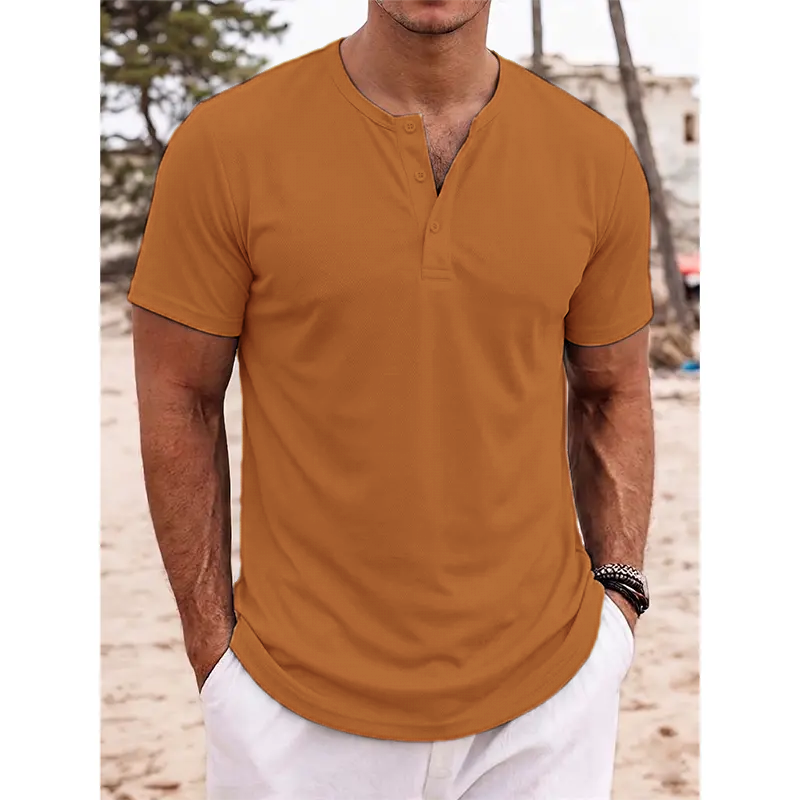 7-Pack Men's Casual Henley Shirt – Breathable, Comfortable & Stylish