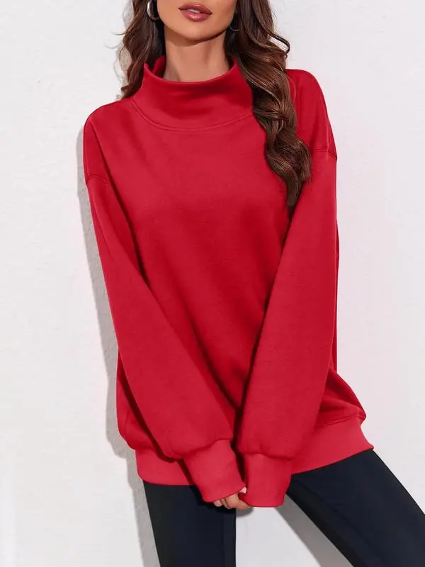 Women's Oversized Turtleneck Sweatshirt