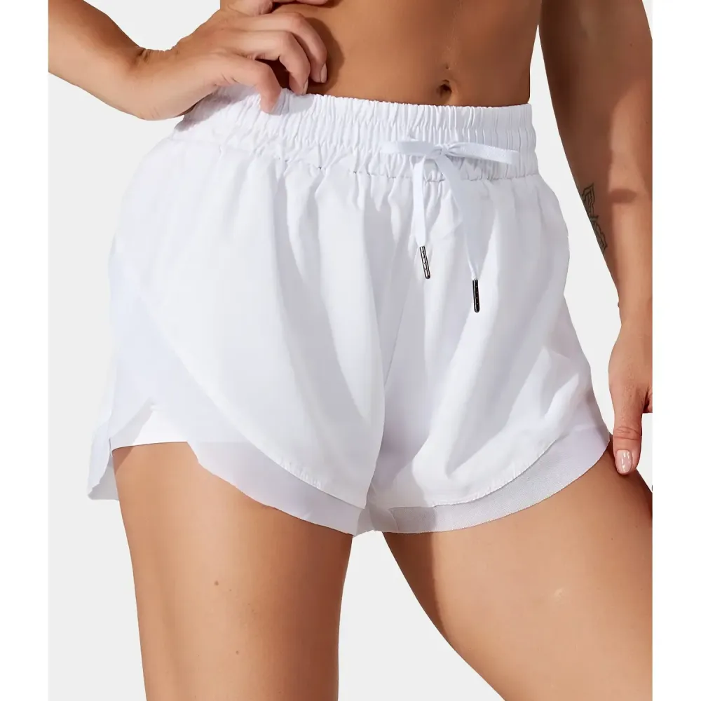 Contrast Flowy Mesh 2-in-1 Shorts