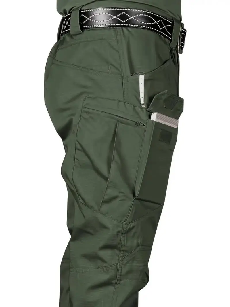 Men's Waterproof Cargo Pants – Multi-Pocket, Regular Fit Outdoor Trousers