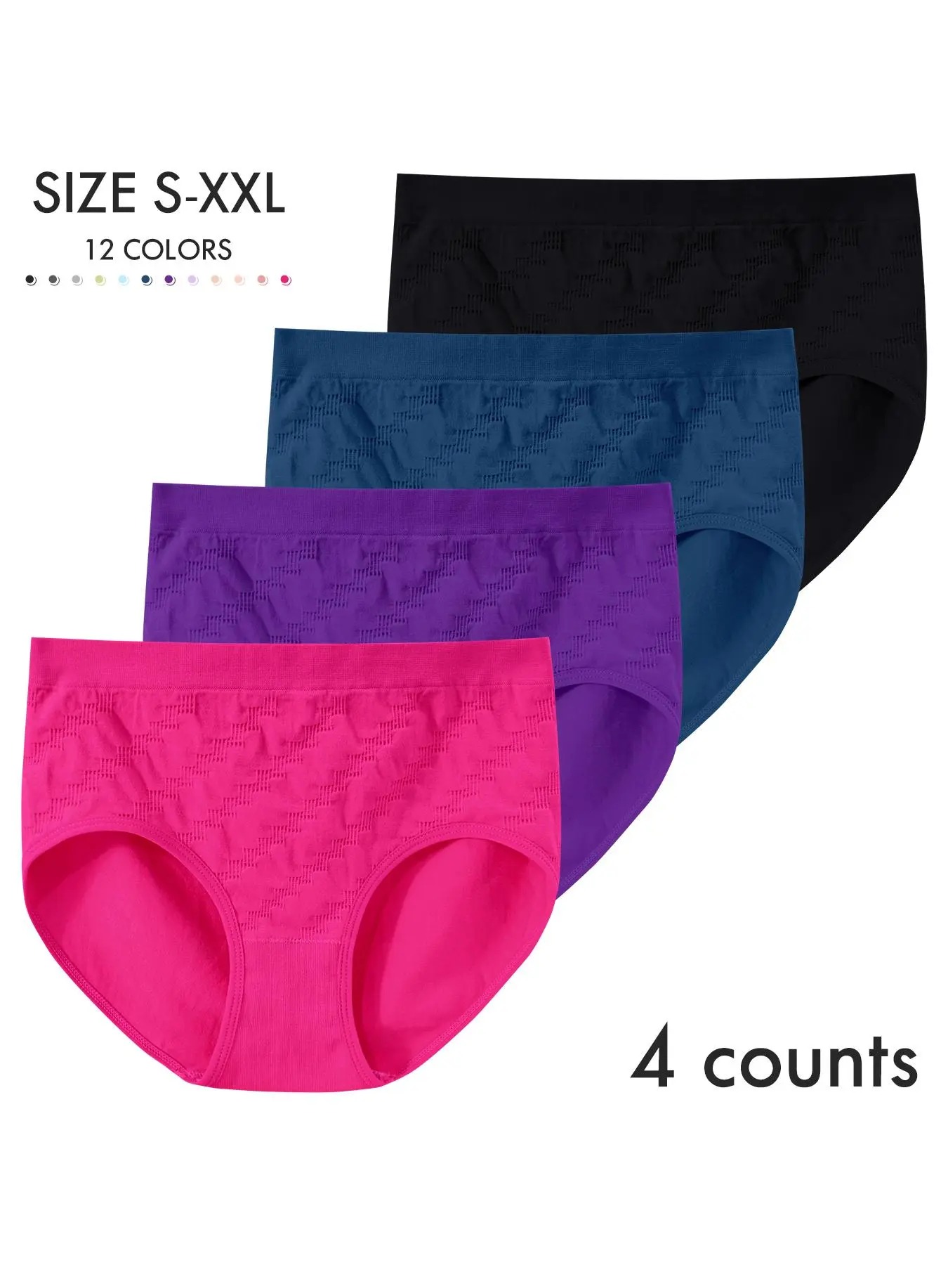 Women's Solid Color Panty, Breathable Comfortable Panty for Daily Wear