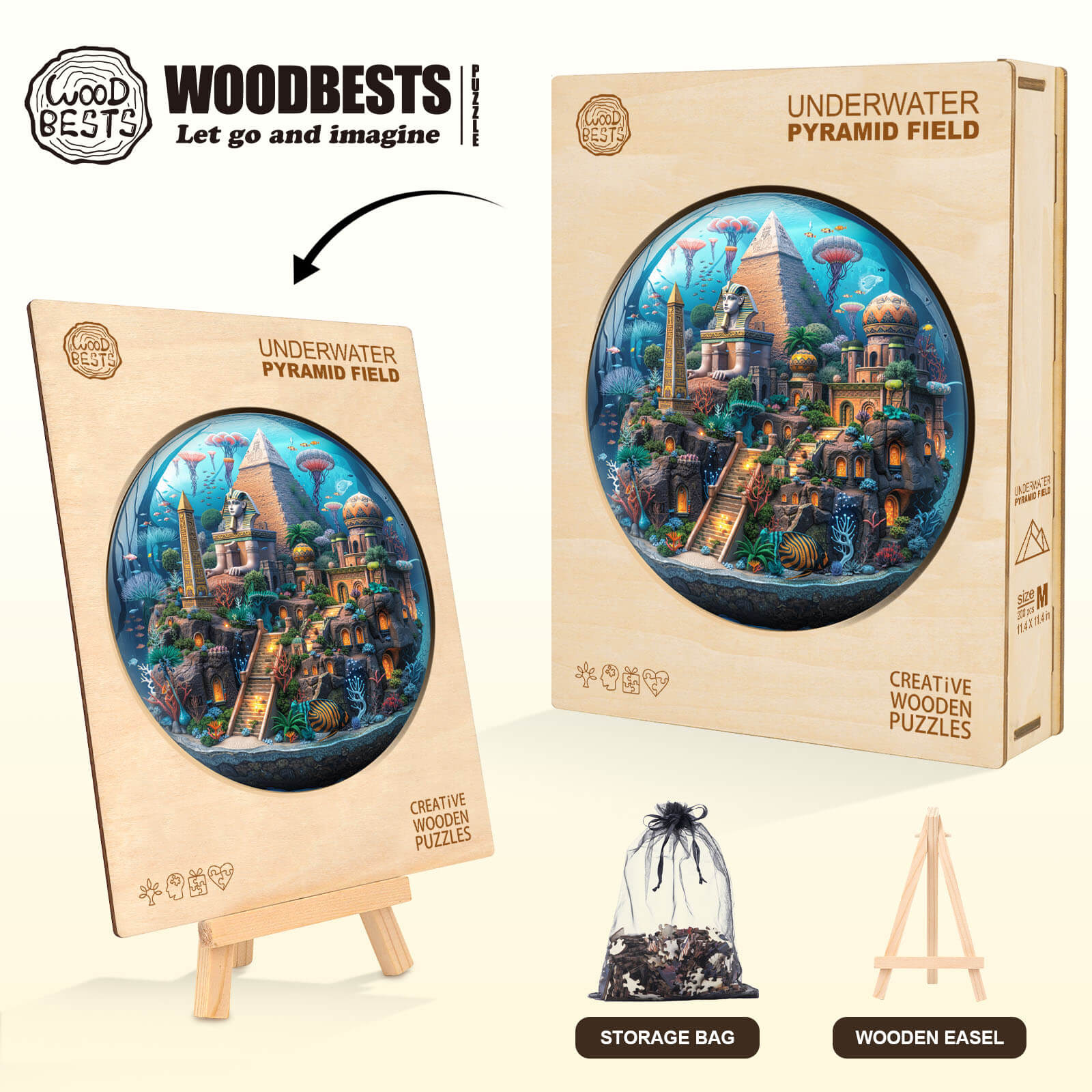 Underwater pyramid field Wooden Jigsaw Puzzle