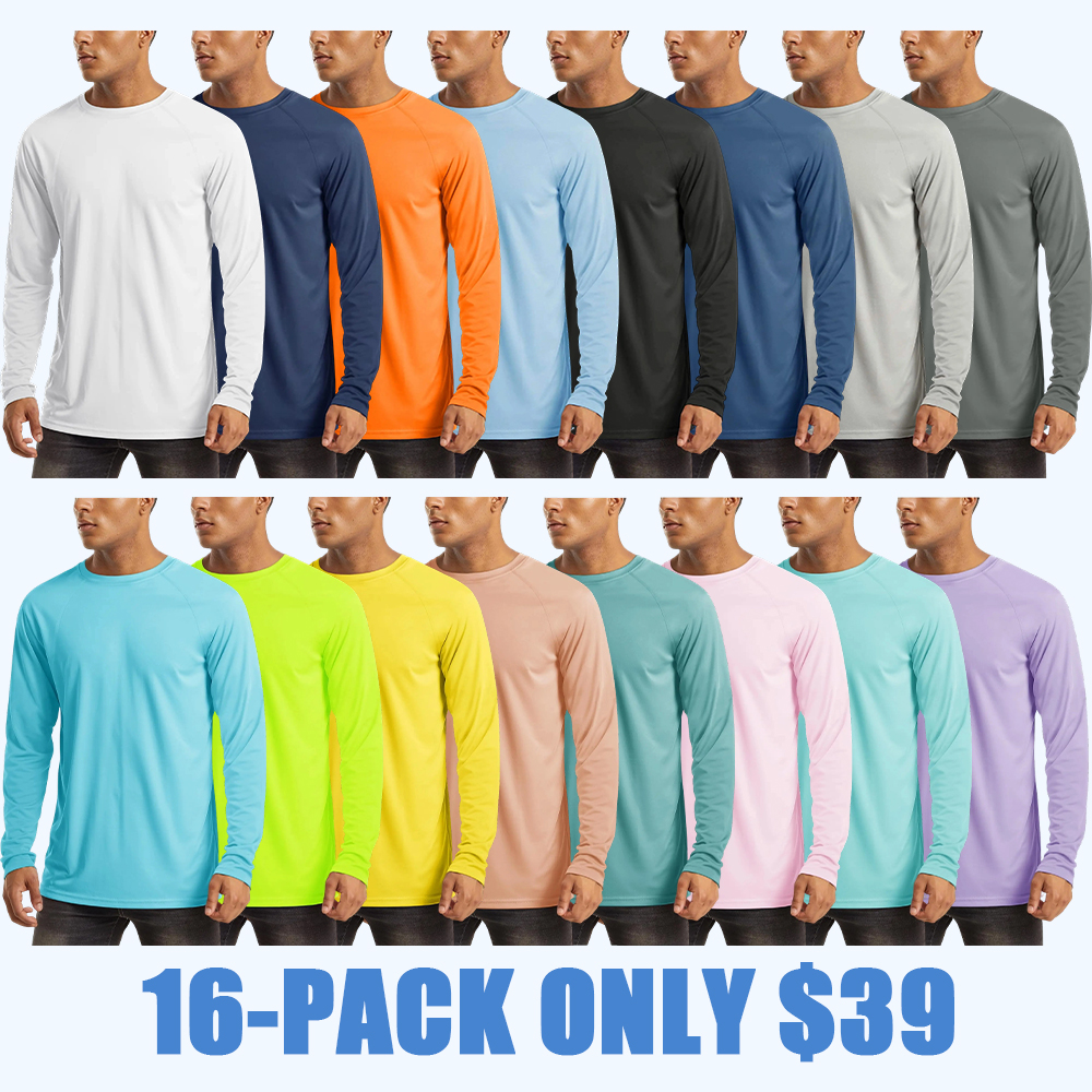 Men's UPF 50+ Long Sleeve Quick Dry Rash Guard Shirt