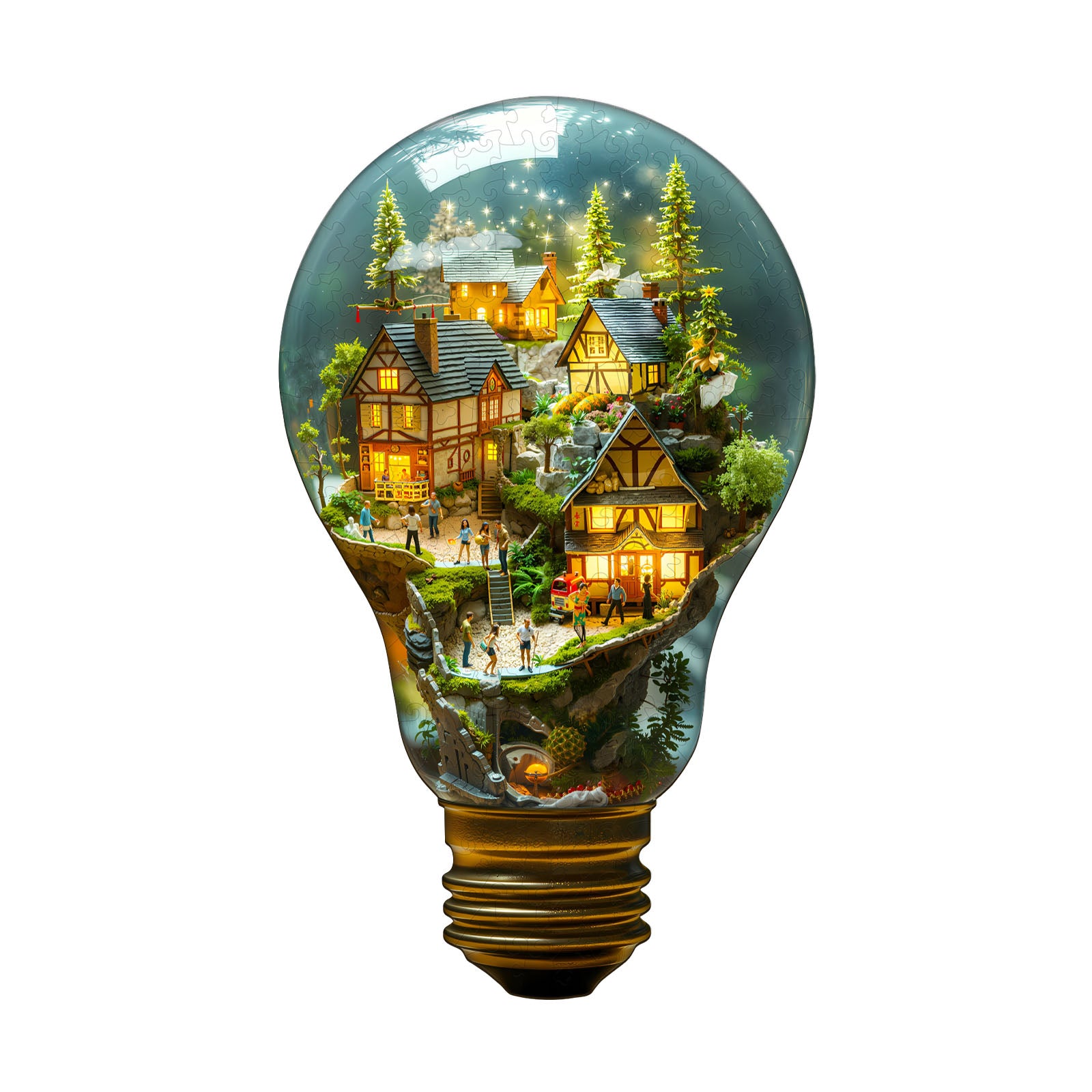 Light Town Wooden Jigsaw Puzzle
