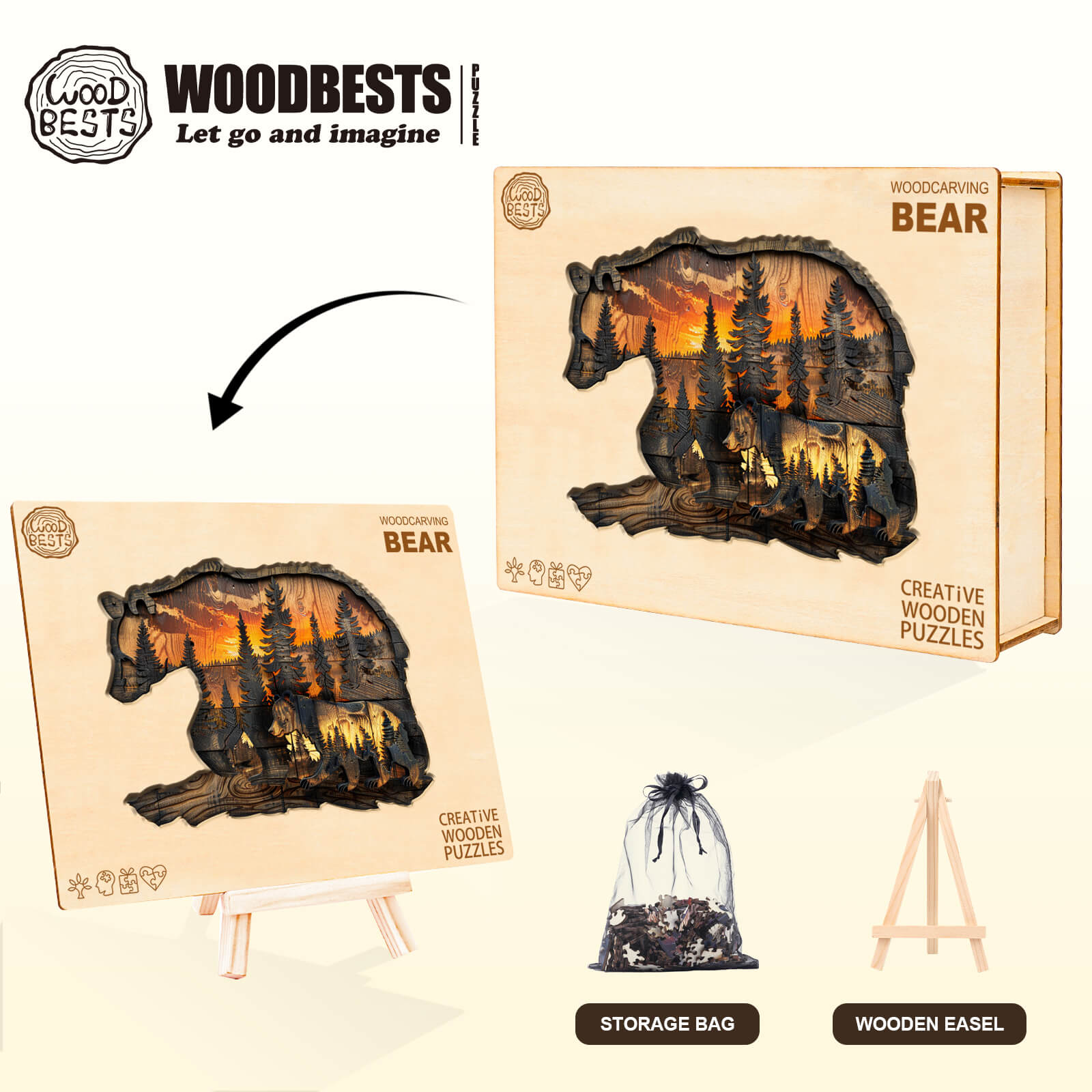 Woodcarving Bear Wooden Jigsaw Puzzle