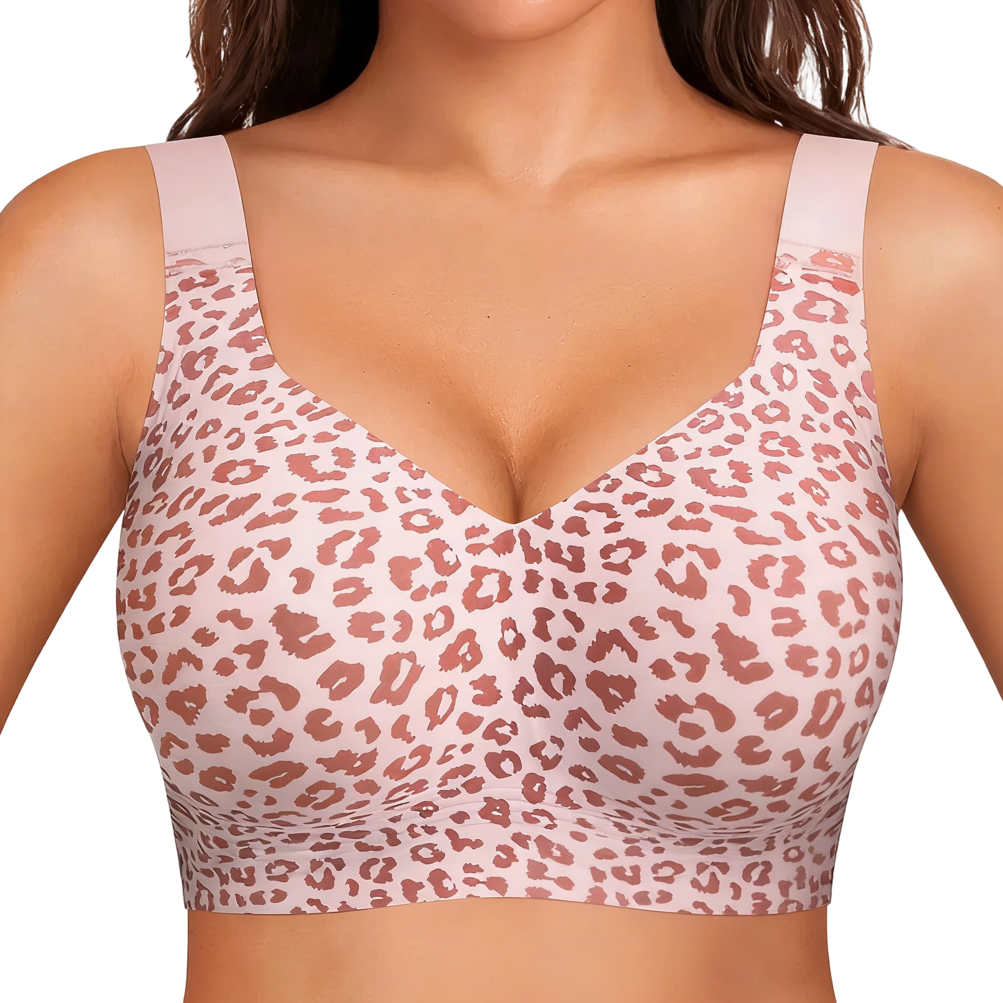 Women Jelly Wireless Womens Comfortable Wireless Bras Push Up Bralettes Seamless Tshirts Bras Deep V Everyday Bras