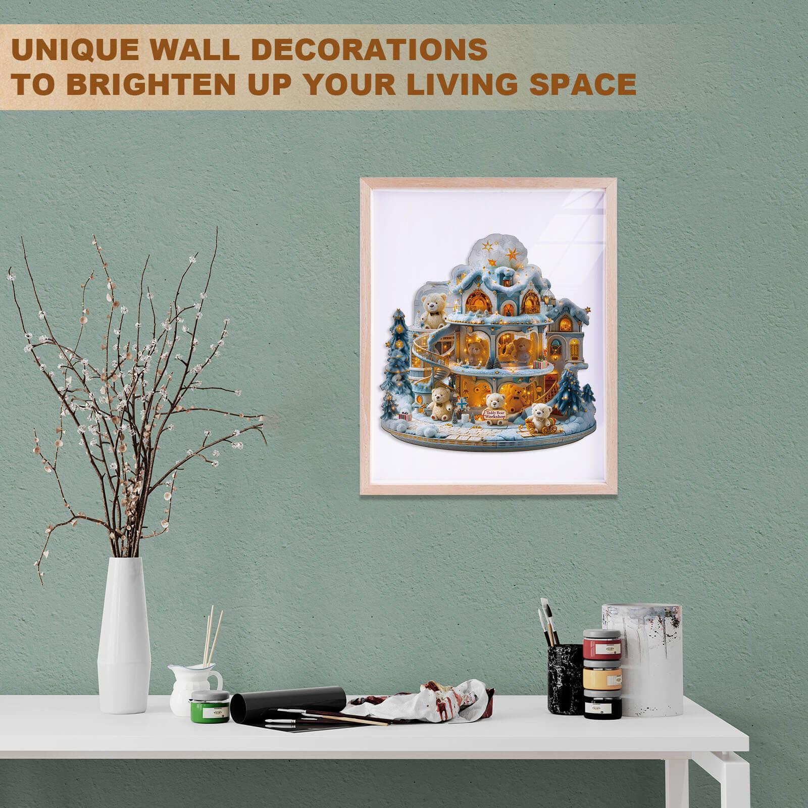 Teddy Bear Workshop Wooden Jigsaw Puzzle