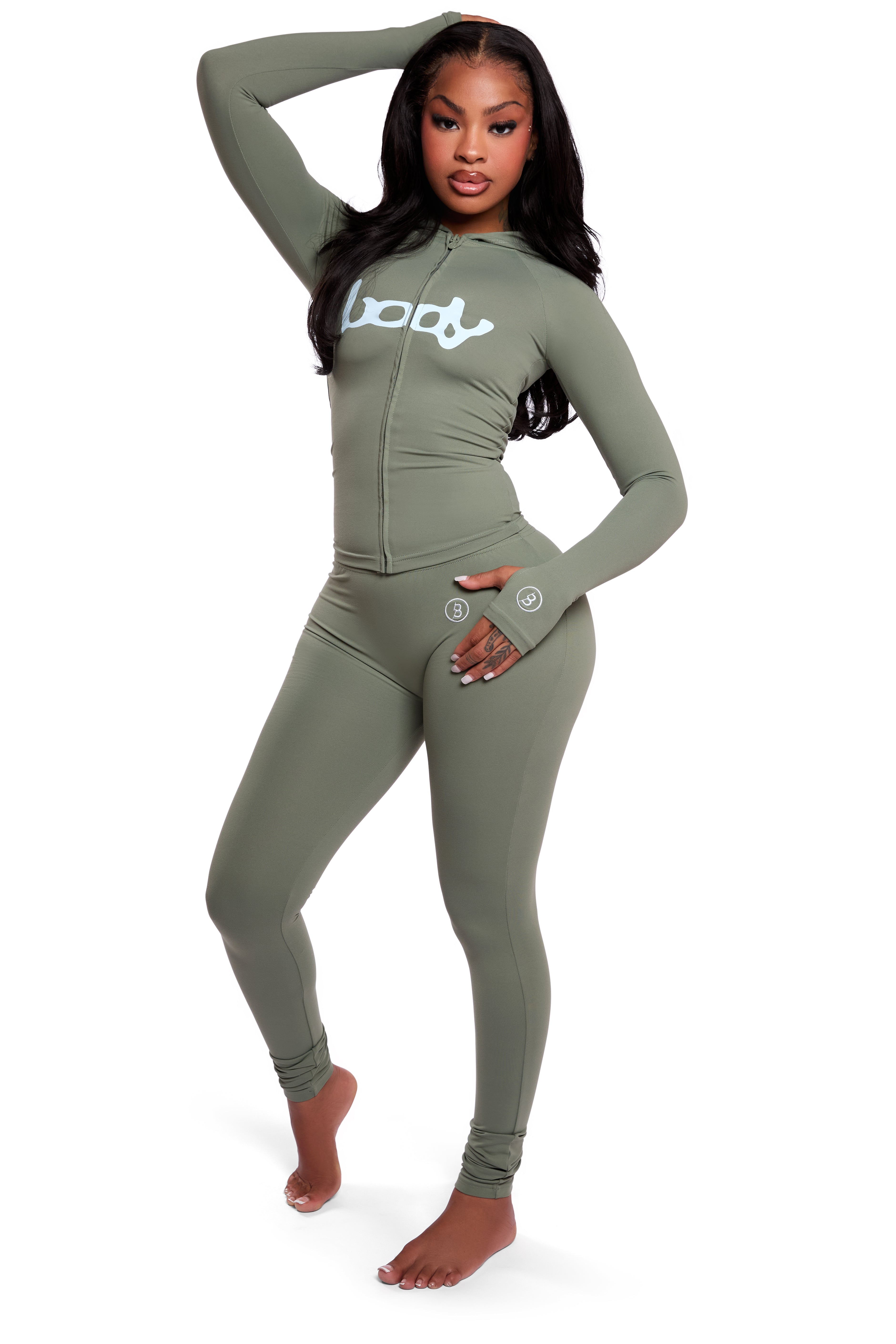 BASICS ULTRA LOW-RISE LEGGINGS 2.0 (MATCHA GREEN/POWDER BLUE)