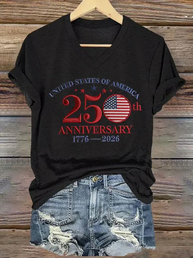 Women's 250th Anniversary Printed Casual T-Shirt