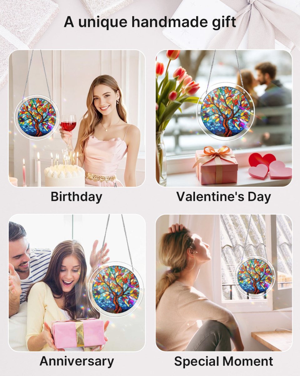 Acrylic Jigsaw Puzzle Suncatcher - Tree of Radiant Glass