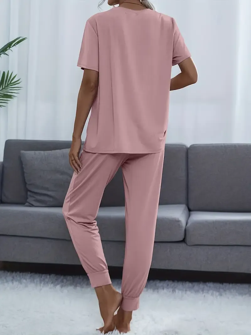 Women's Comfortable Solid Color Lounge Set