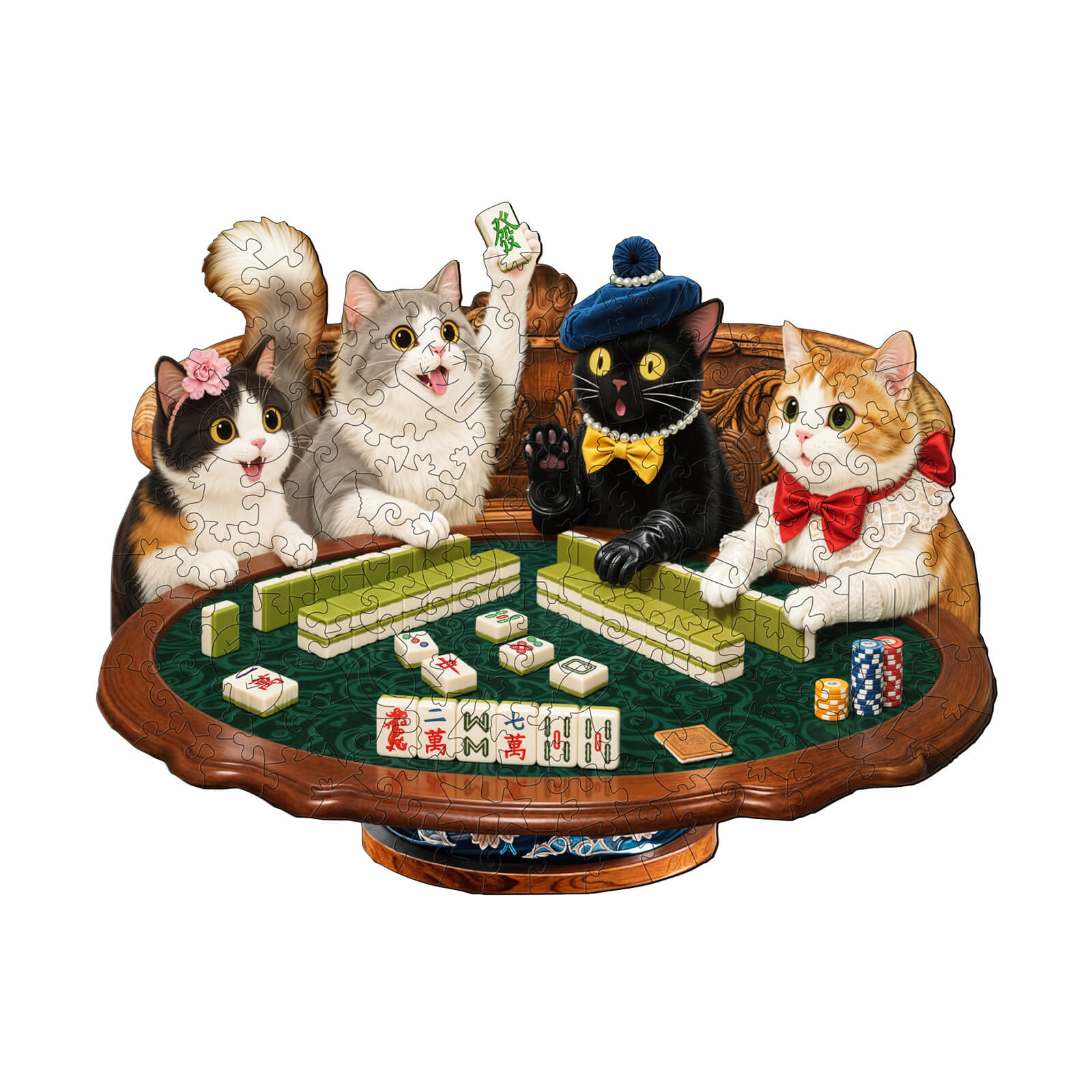 Kitten Mahjong Wooden Jigsaw Puzzle