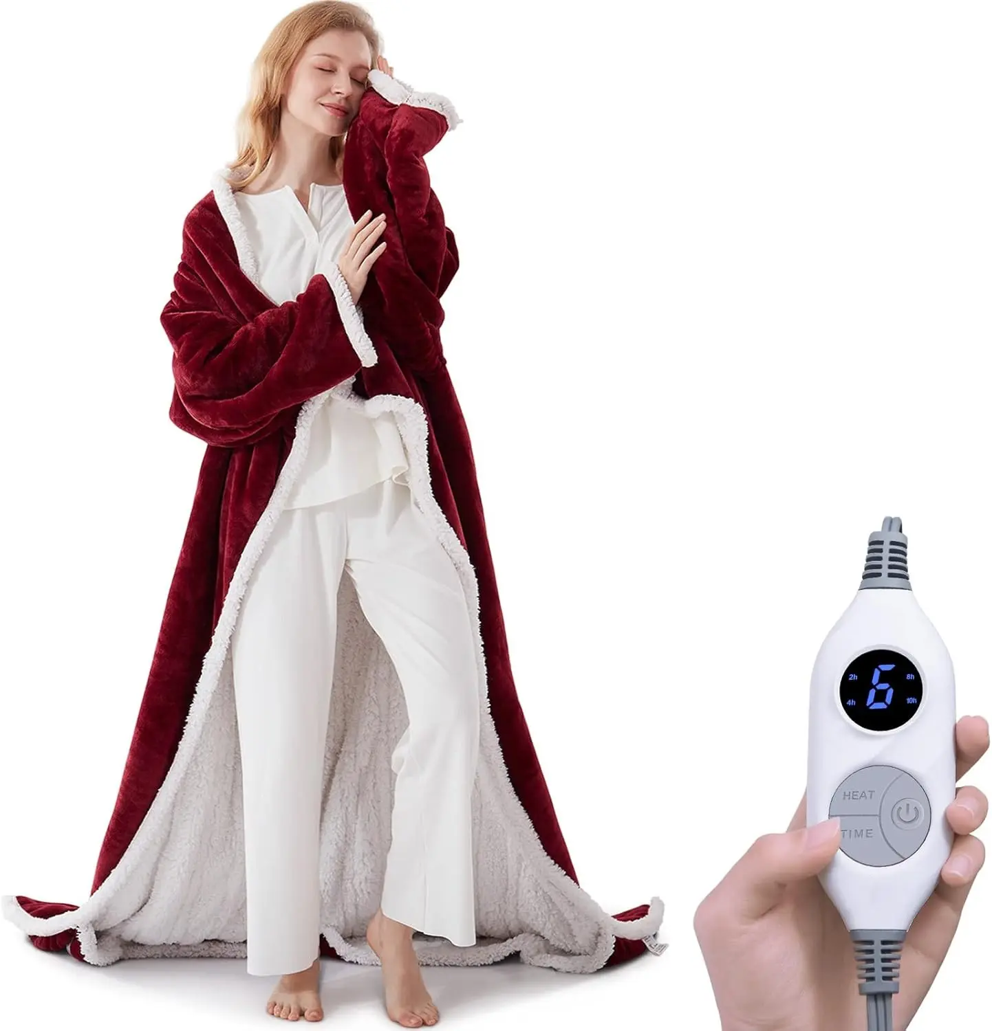 🎁Christmas PROMOTION-Wearable Electric Clothing With Sleeve And Foot Pockets 6 Heating Levels And Long Heating Times1