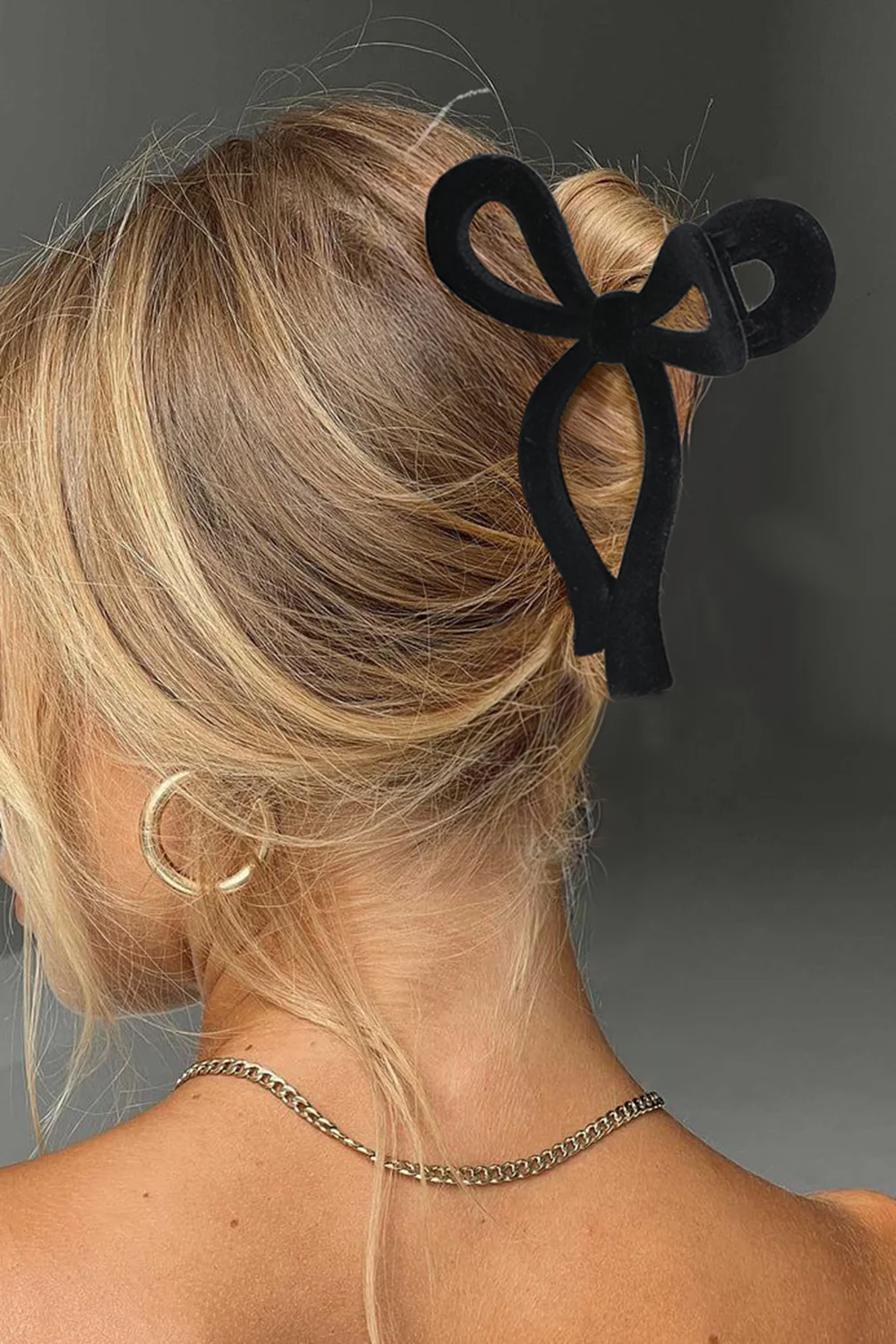 Black Bow Knot Velvet Large Hair Clip