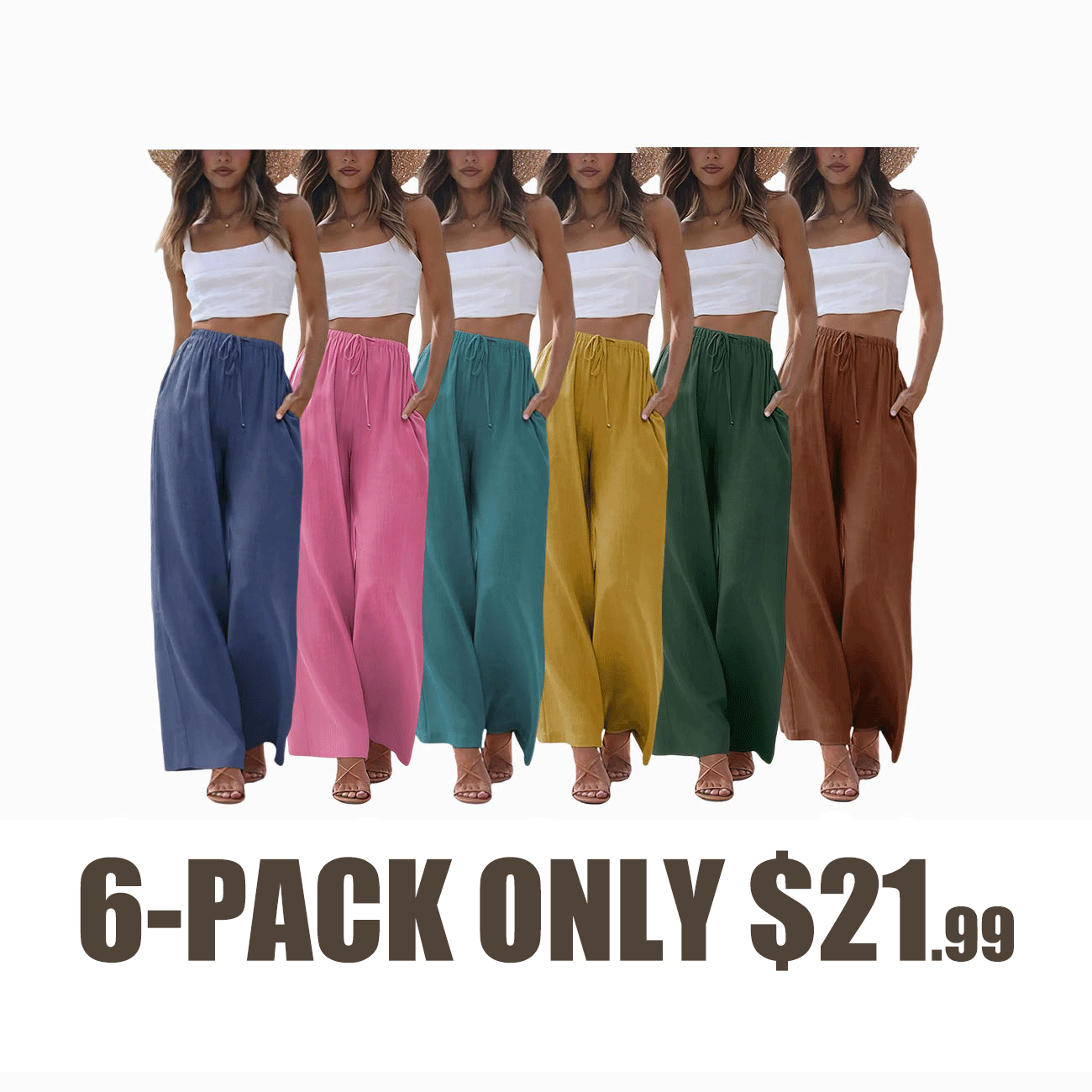 🔥🔥 Limited-Time Clearance!🛍️Palazzo Pants for Women - Beach to Street Wide Leg + Pockets