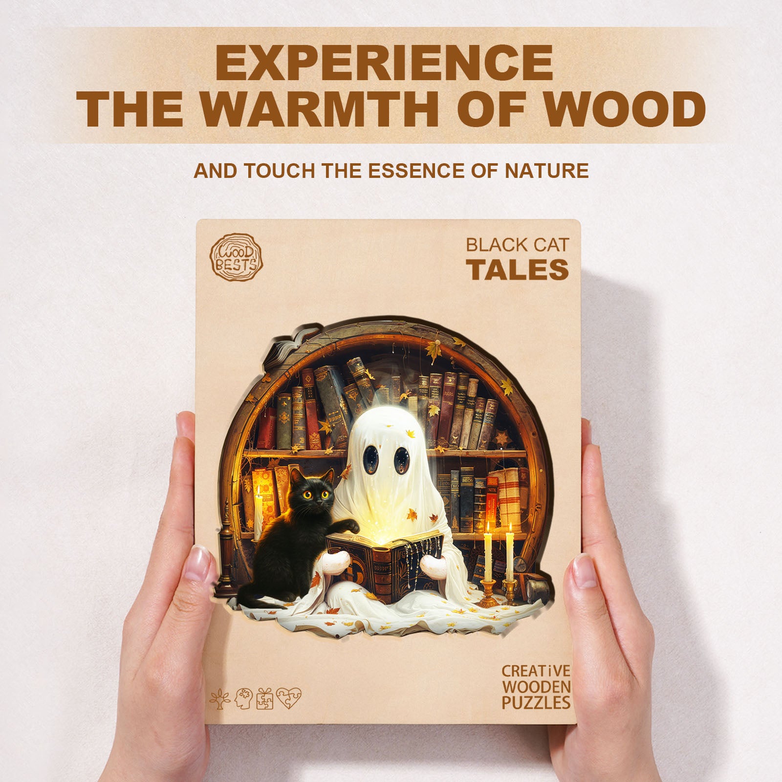 Black Cat Tales Wooden Jigsaw Puzzle