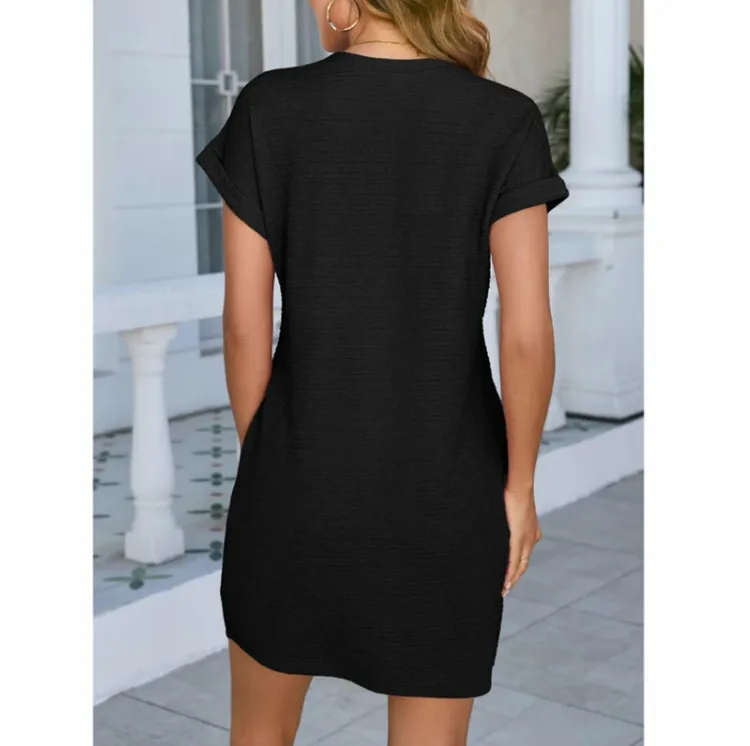 Women's Casual Mini Dress – Lightweight, Loose Fit, Summer Beach Outfit 2025