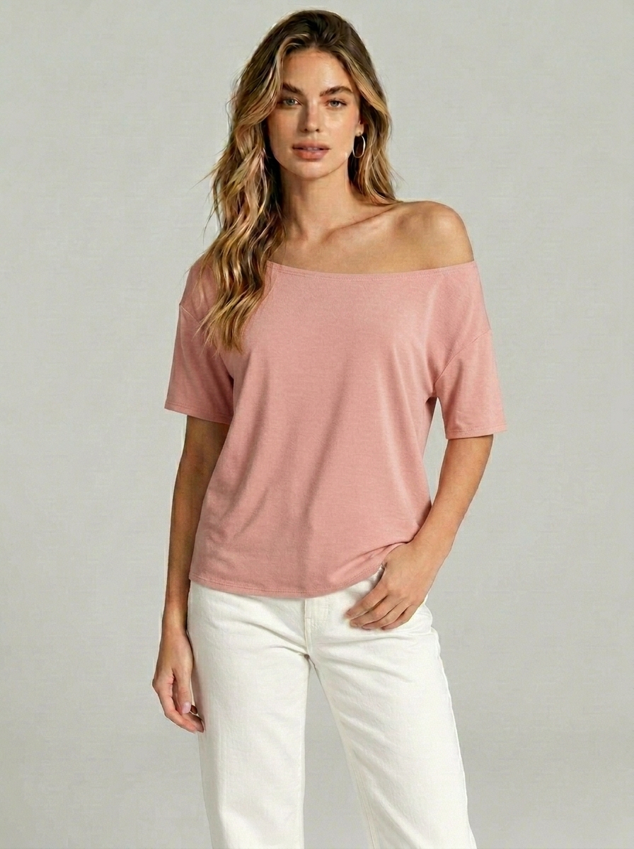 Women's Basic Solid Color Short Sleeve Tee