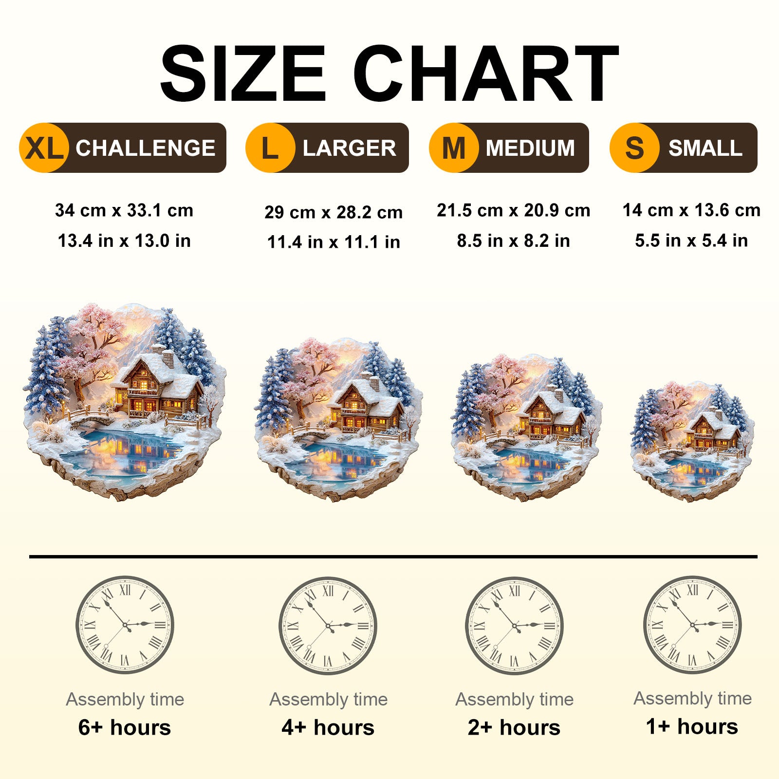 Snow scene on the lake Wooden Jigsaw Puzzle