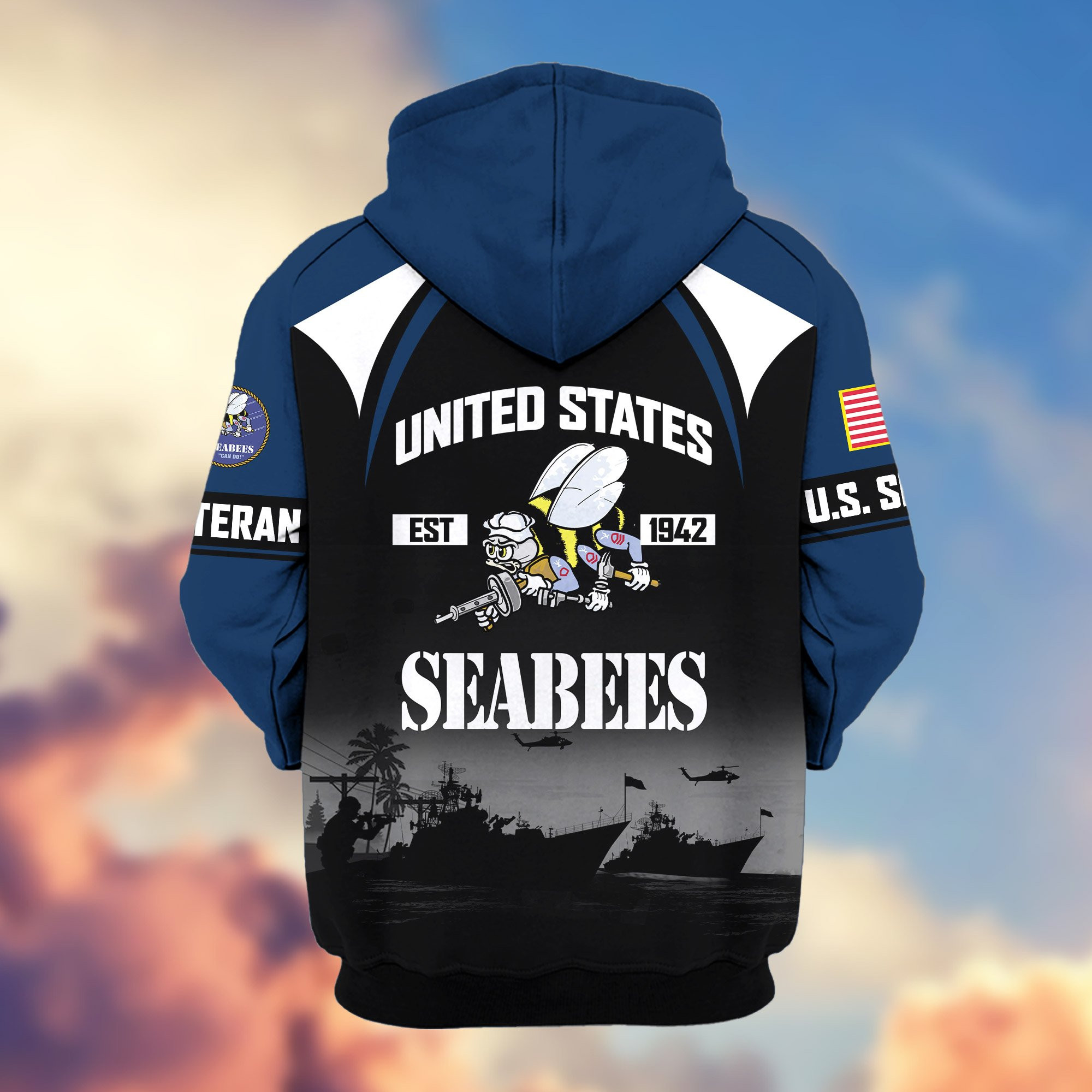 Premium US Veterans Zip Hoodie