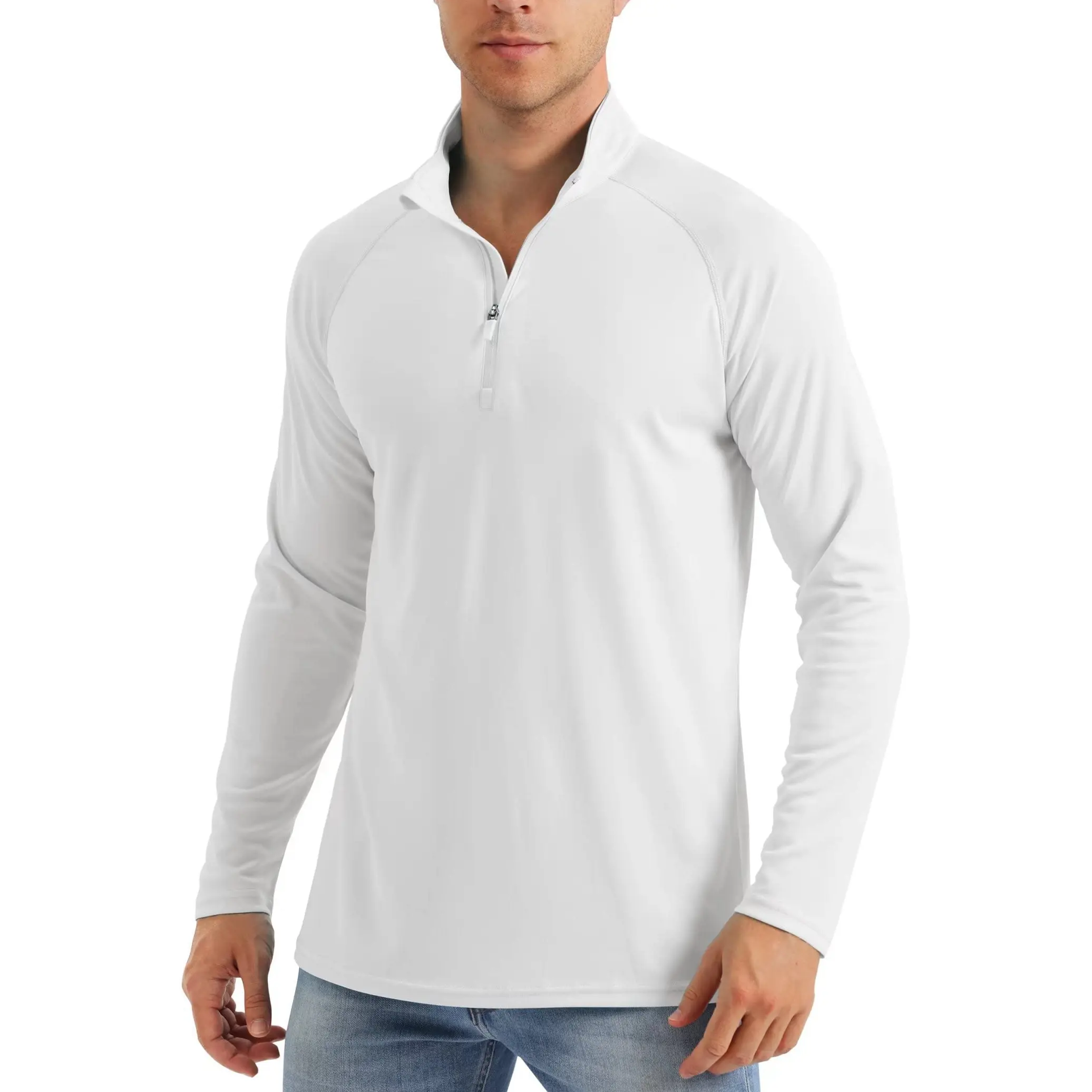 Men's 1/4 Zip Shirt UPF 50+ Quick Dry Lightweight Long Sleeve