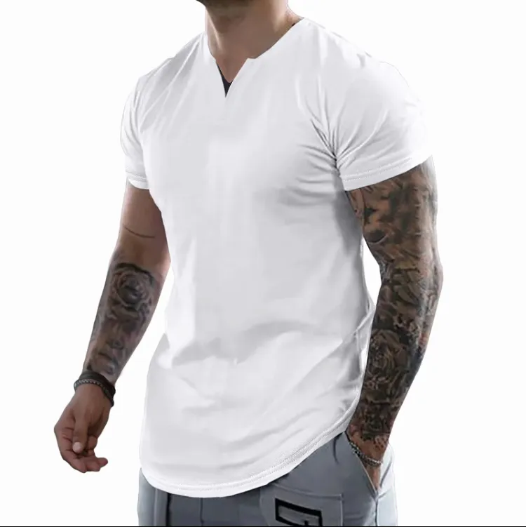 Men's Slim Fit V-Neck Muscle Tee - 2025 Spring Athletic Fashion