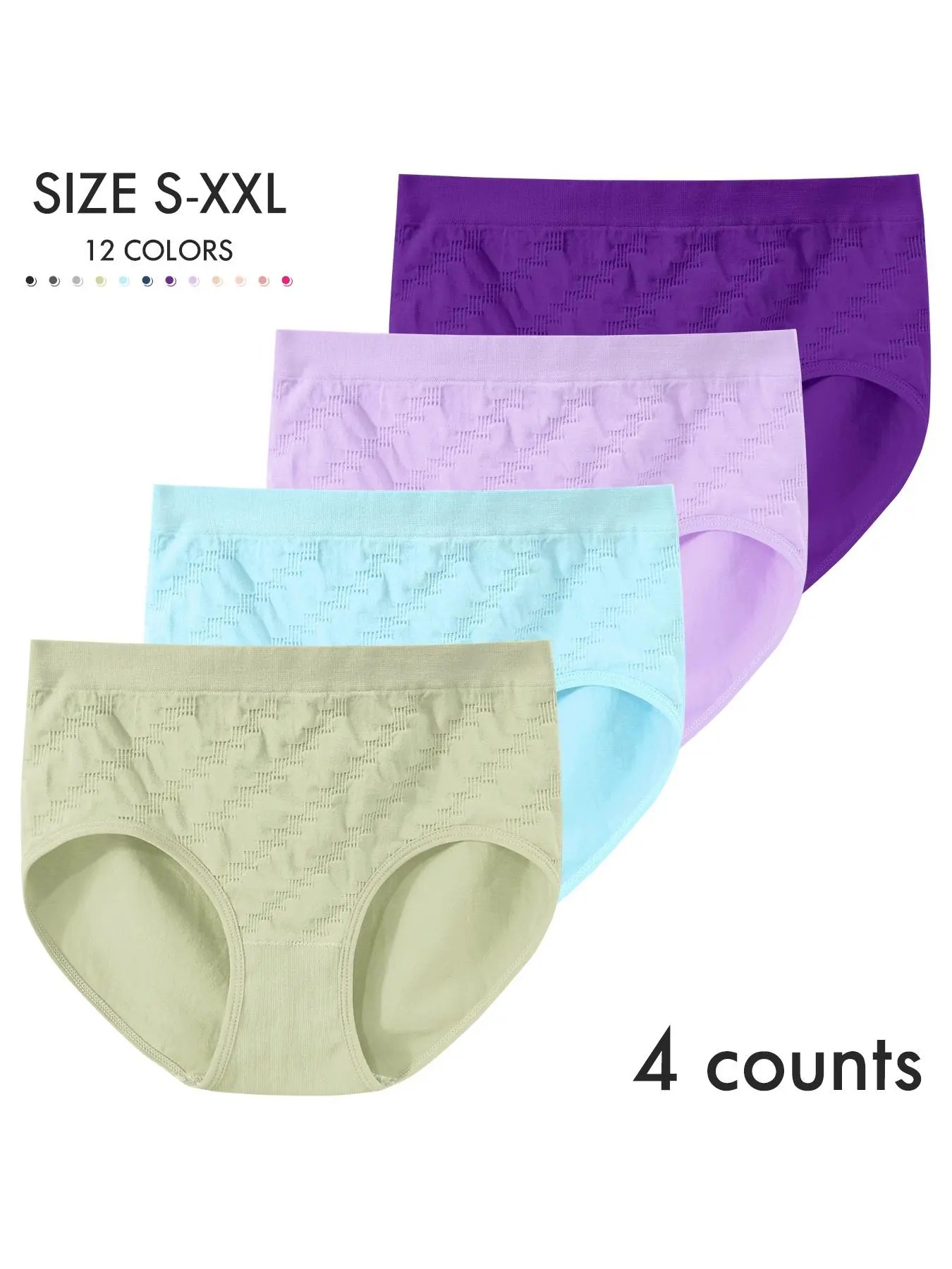 Women's Solid Color Panty, Breathable Comfortable Panty for Daily Wear
