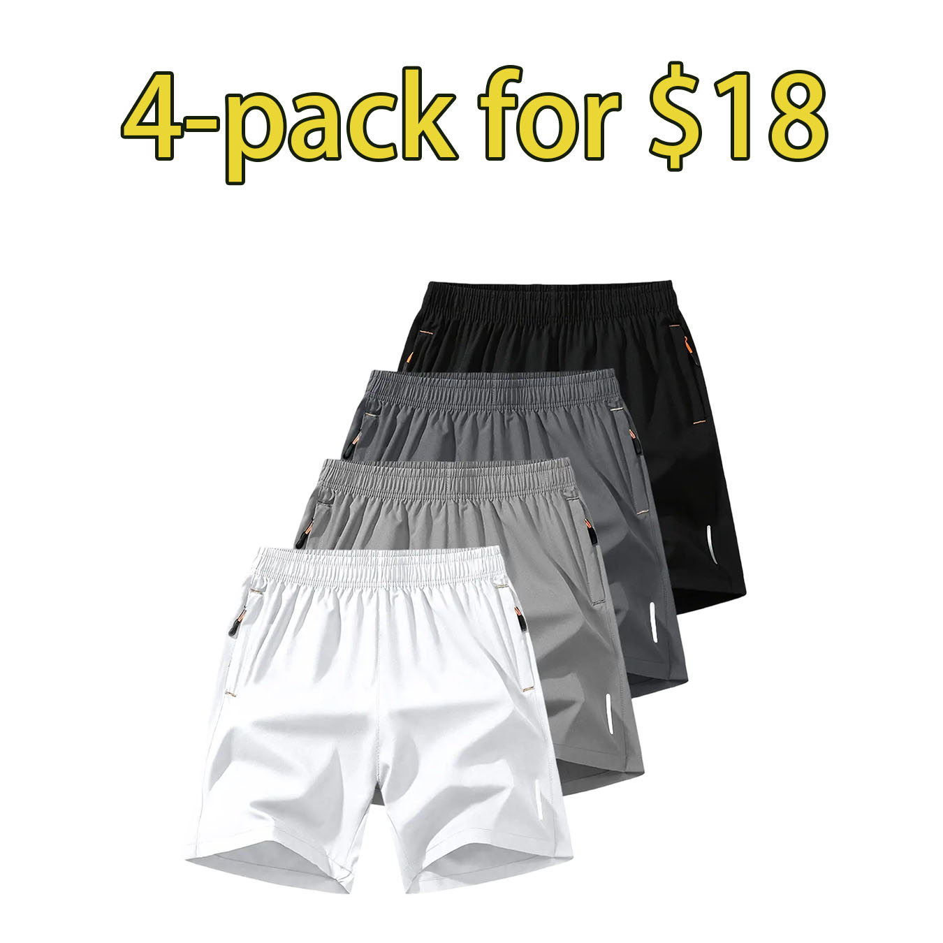 Men’s 10-Pack Zipper Pocket Casual Shorts – Breathable Everyday Comfort Fit