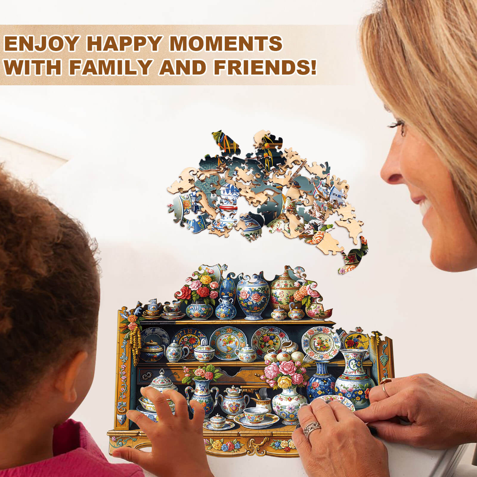 Porcelain Treasures Wooden Jigsaw Puzzle