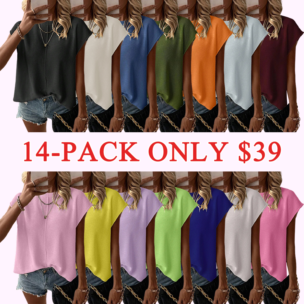 Women's Solid Color Round Neck Sweater Vest - Casual Lightweight Knit Top for Summer Daily Wear