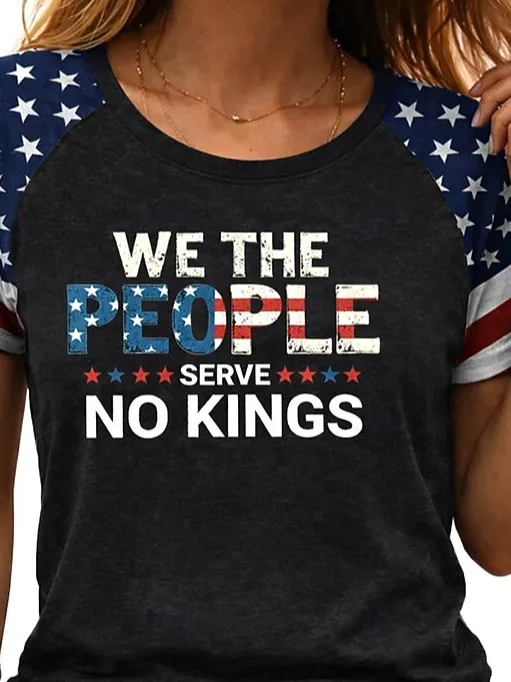 Vintage Text Letters Crew Neck Short Sleeve T-shirt