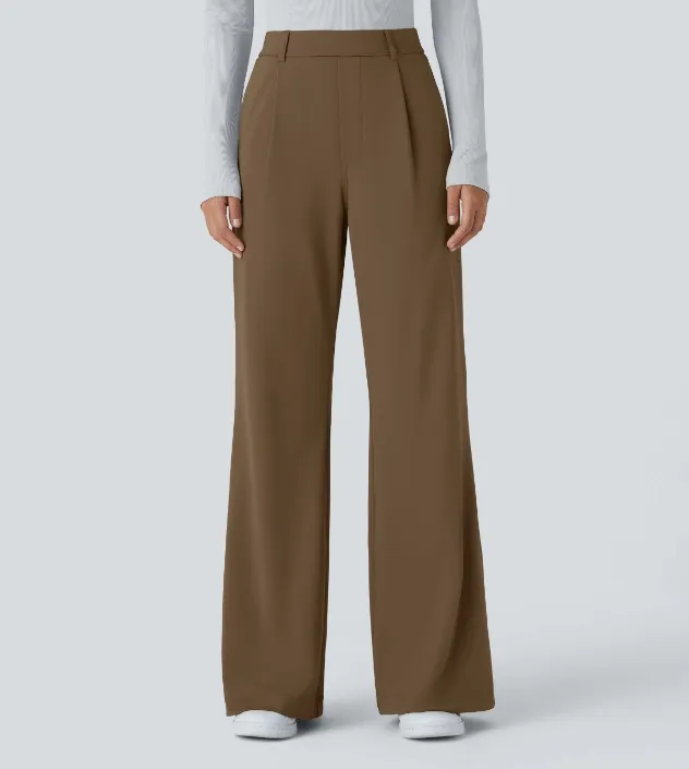 🔥 High-Waisted Flare Work Pants with Side Pockets 🔥