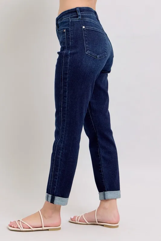 Blue Full Size High Waist Boyfriend Jeans Plus Size