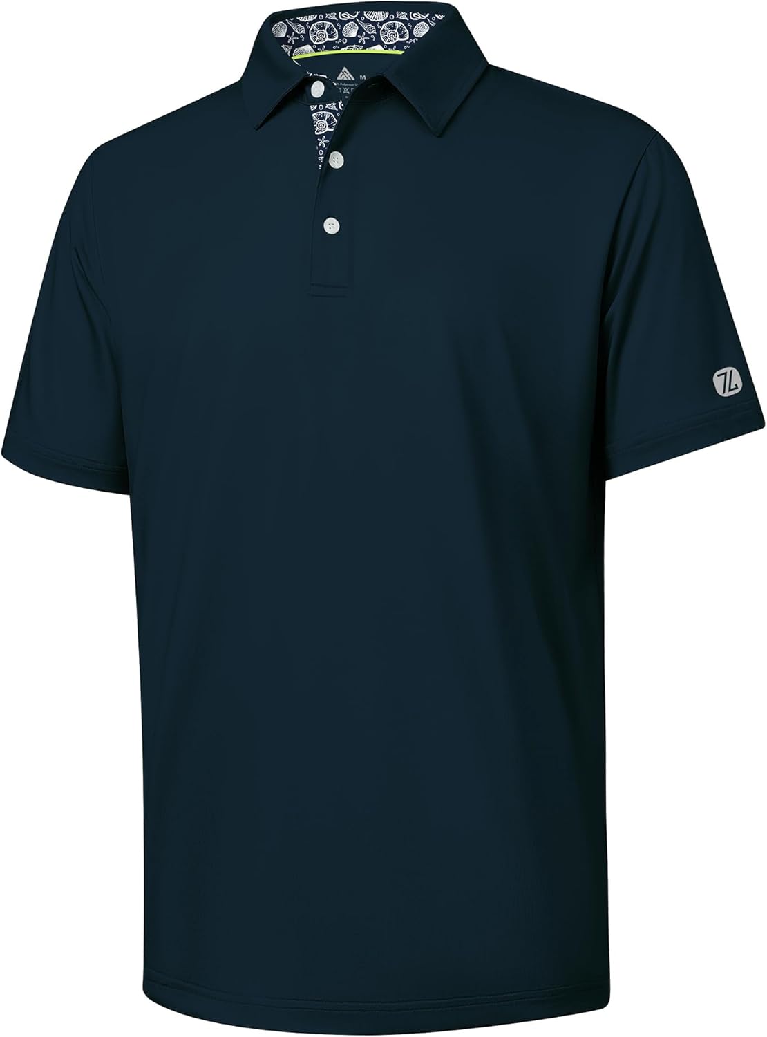 Golf Shirts for Men Short Sleeve Moisture Wicking Solid Performance Designed Print Collared Casual Polo Shirt