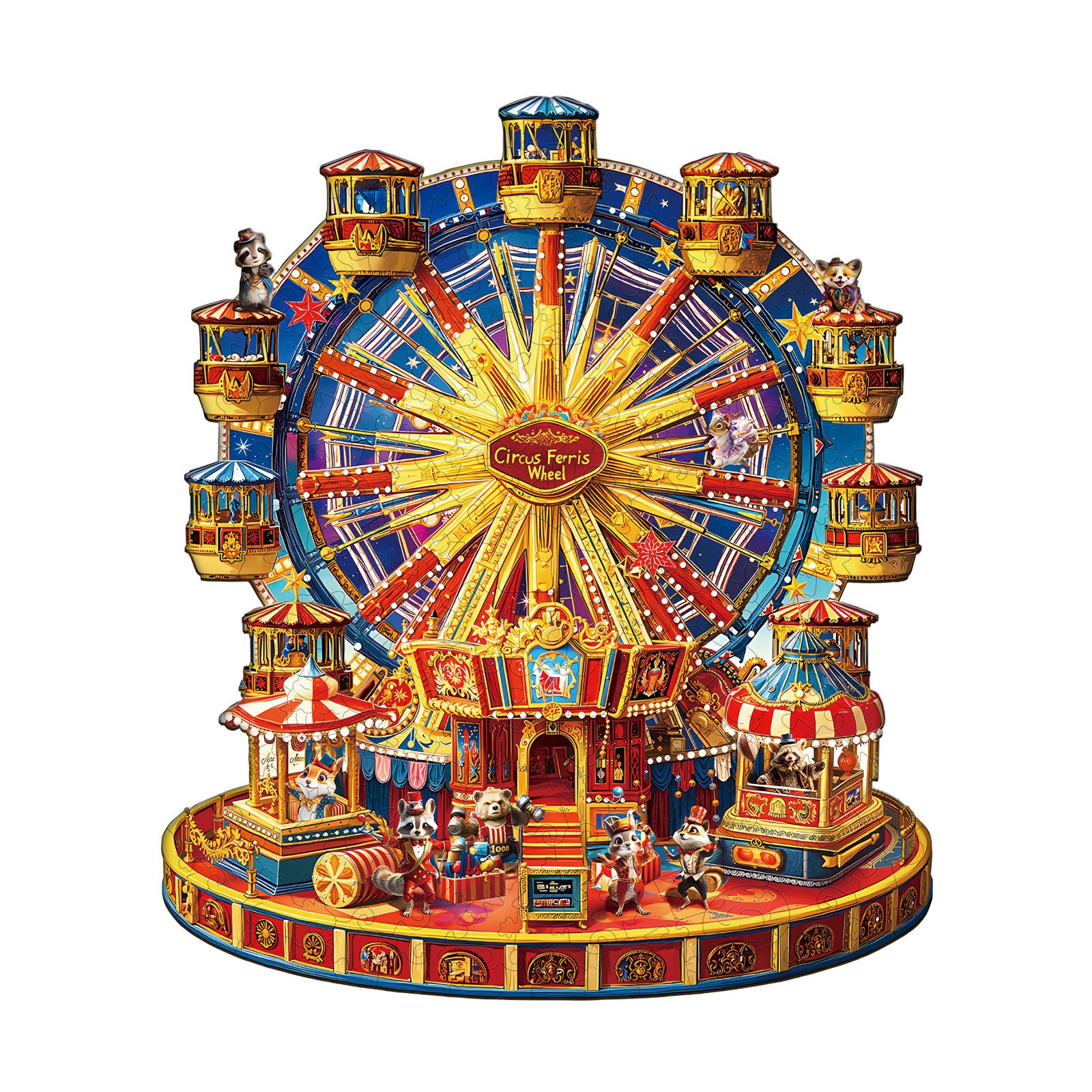 Circus Ferris Wheel Wooden Jigsaw Puzzle