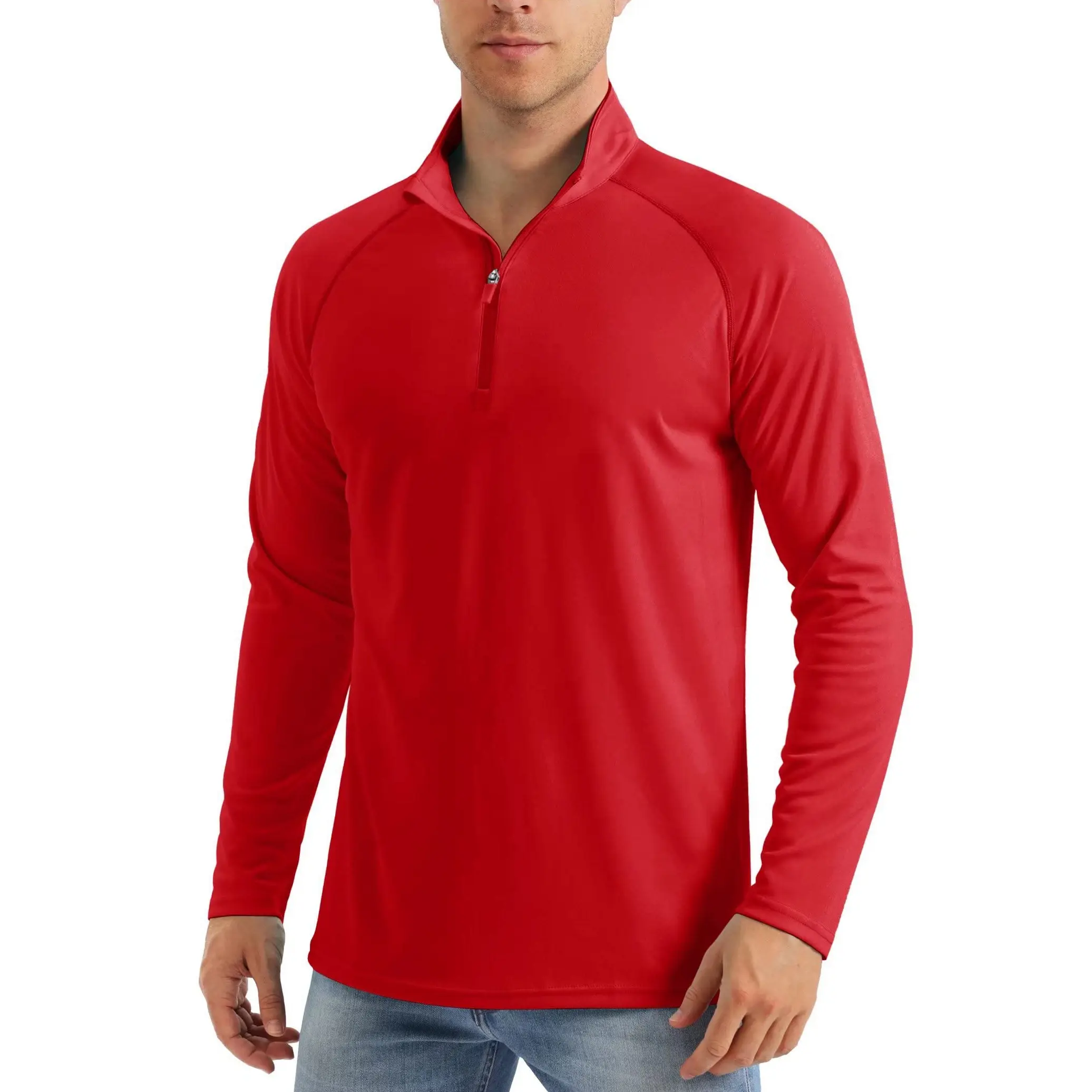 Men's 1/4 Zip Shirt UPF 50+ Quick Dry Lightweight Long Sleeve