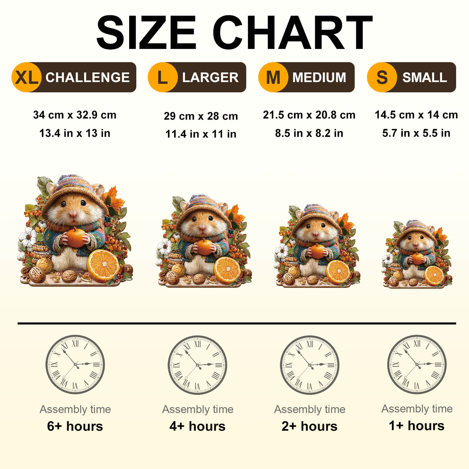 Cute Hamster Wooden Jigsaw Puzzle