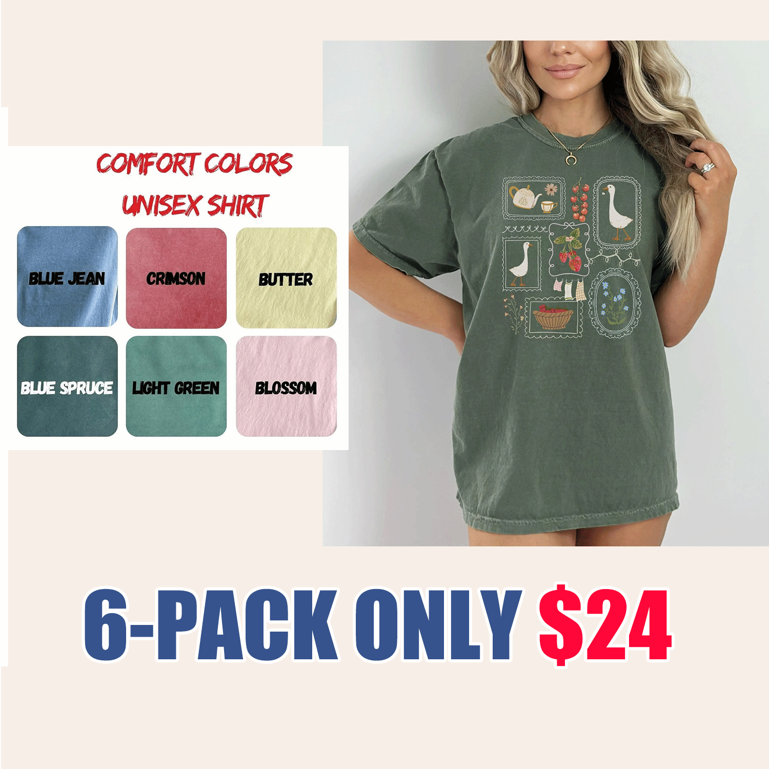 🔥🔥Comfort Colors Cottagecore Shirt, Goose Shirt, Gardening Shirt, Summer Spring Shirt, Gift for Her